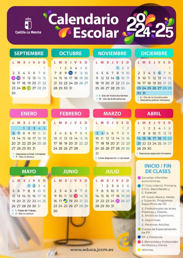 Calendario escolar curso 2024/25