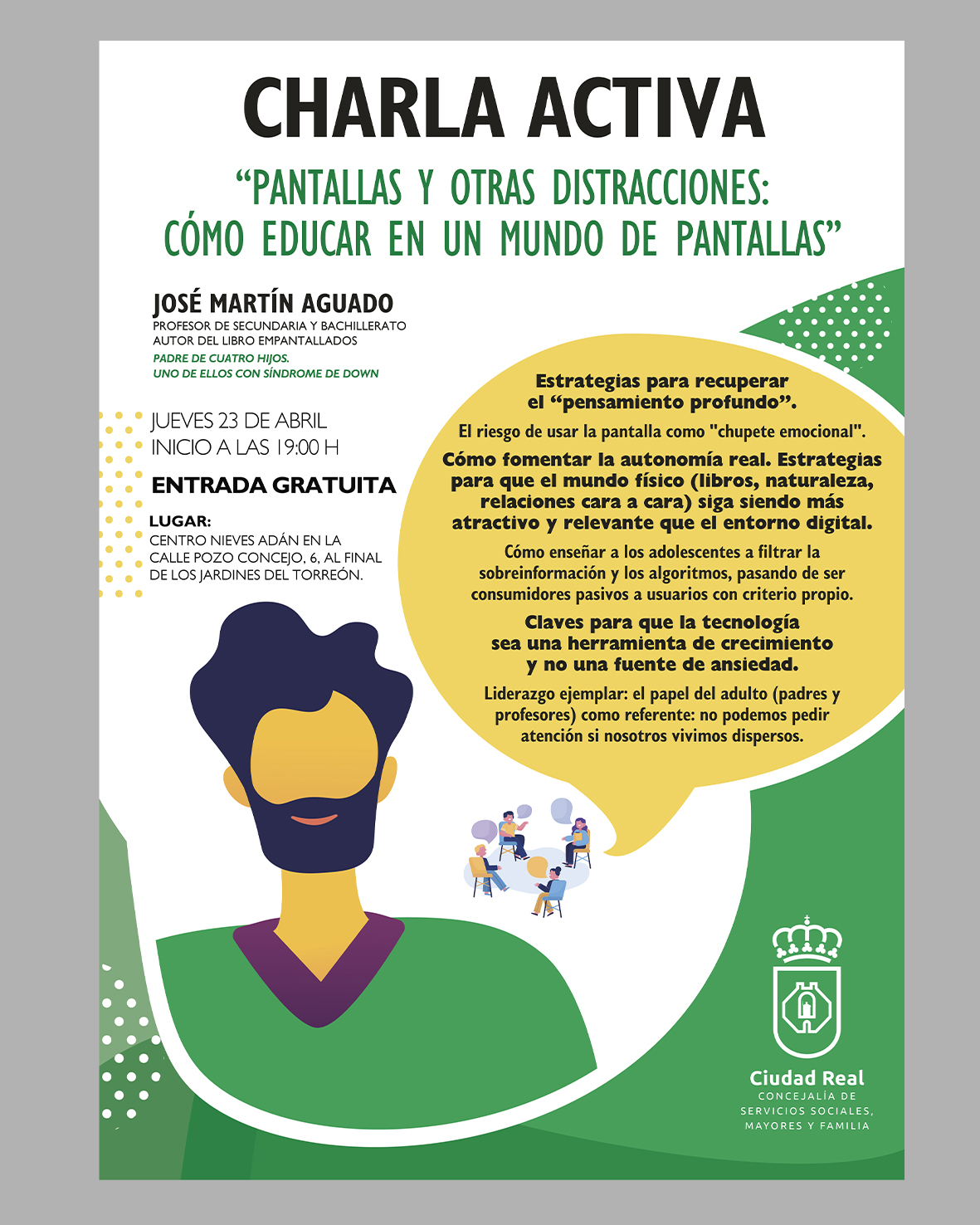 Charla «Pantallas y otras distracciones: cómo educar en un mundo de pantallas»